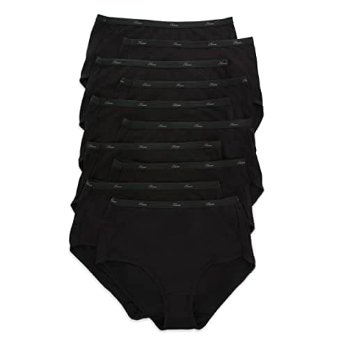 30-Pk Hanes Women's Full-Coverage Cotton Blend Panties (Size 7, Black) $18