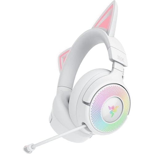 Razer Kraken Kitty V3 Pro Wire...mfortable Ear Cushions - White