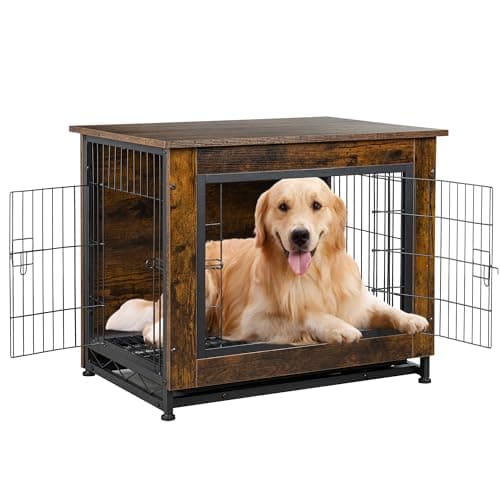 Shintenchi Wooden Dog Crate Fu...for Decoration, 44.1" L, Brown
