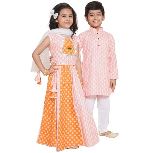 AJ DEZINES Boys Indian Wear Bollywood Style Kurta Pyjama for Kids (DUP_K-3047-PINK-5)