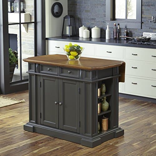 Homestyles Americana Gray Kitc...d with Drop Leaf Breakfast Bar