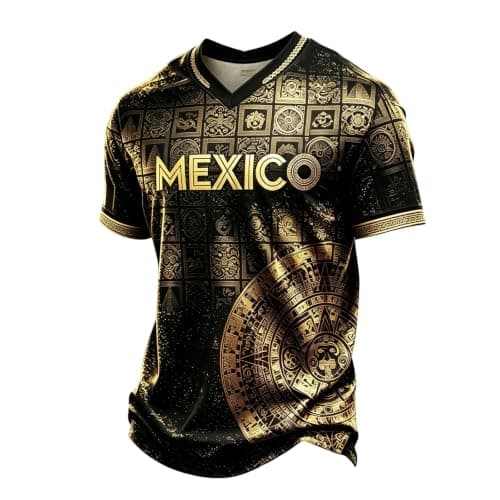 Mexican Soccer Jersey for Men Replica Mexico Shirt 2026 World Soccer Cup for Sports Fans, Breathable Lightweight Football Retro Graphic National Team Top Playeras De Mexico Mundial 2026 Black