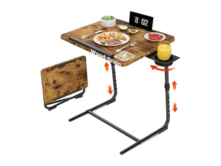 Folding TV Tray Table with Cup Holder