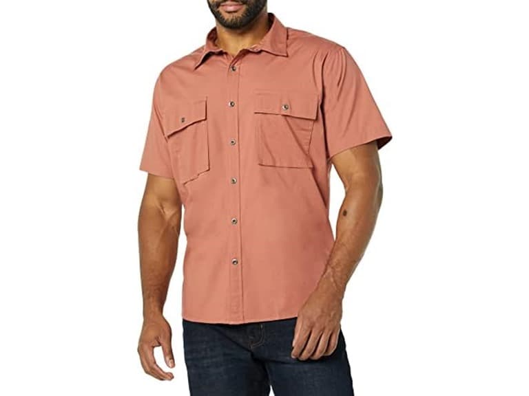 Amazon Essentials Men Shirt Light Khaki Brown