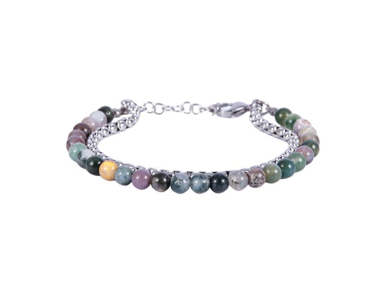 Mens Chain & Beaded Bracelet Set