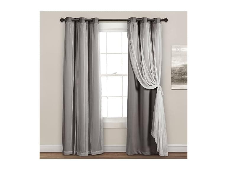 Lush Decor Sheer Grommet Curtains With Insulated Blackout Lining