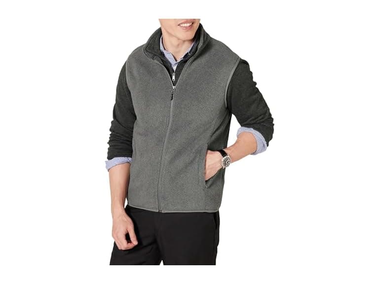 AE Mens FullZip Polar Fleece Insulated Vest