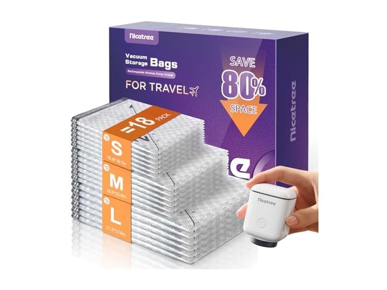 Nicetree 18-Pack Travel Vacuum Bags