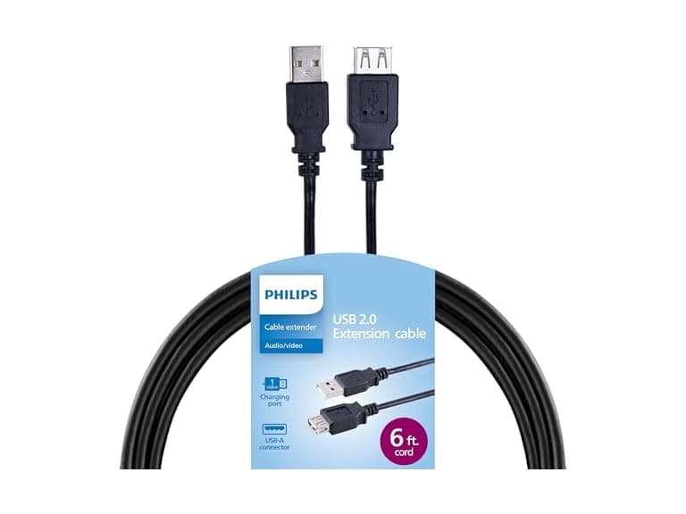 Philips USB-A Extension Cable 6ft