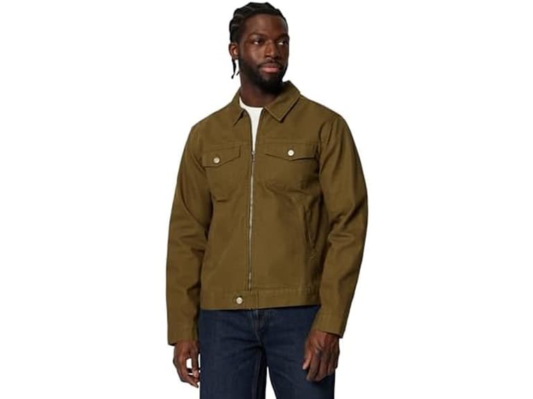 Amazon Essentials Men Cotton Canvas Trucker Jacket