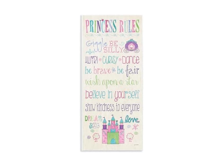 Princess Rules Rectangle Wall Plaque