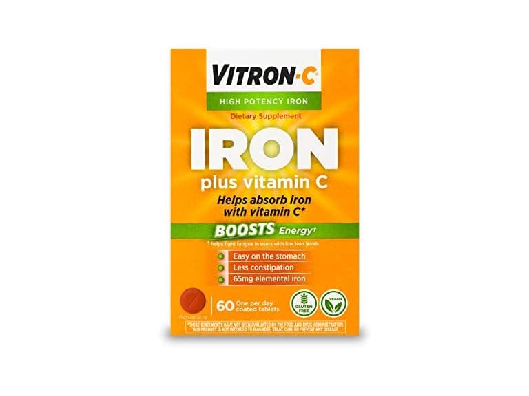 Vitron-C High Potency Iron Supplement, 60ct