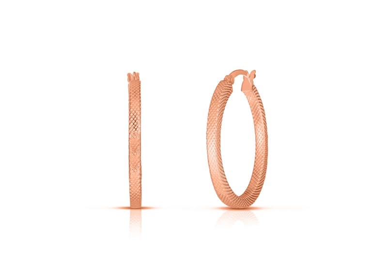 Yeidid Italian 30mm Textured Hoops