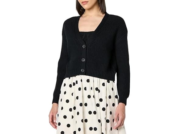 The Drop Women Sari Cropped Button-front Cardigan