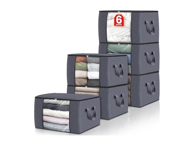 Fab Totes Black 60L 6 Pack Storage Bags