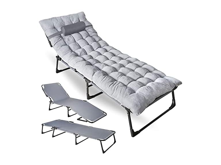 Folding Cot & Pad Mattress 4 Position