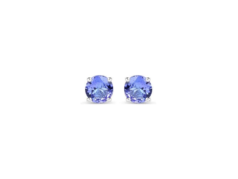 Yeidid Round Cut Tanzanite Stud Earrings