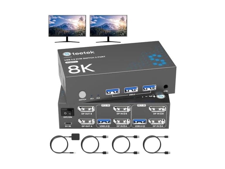 Hearvo KVM Switch 2 Monitors 2 Computers