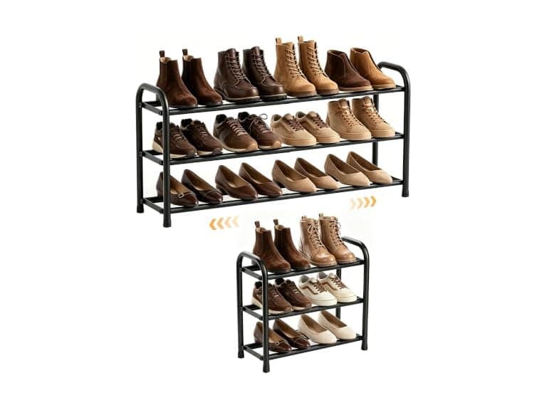ENJOYBASICS 3 Tier Expandable Shoe Rack