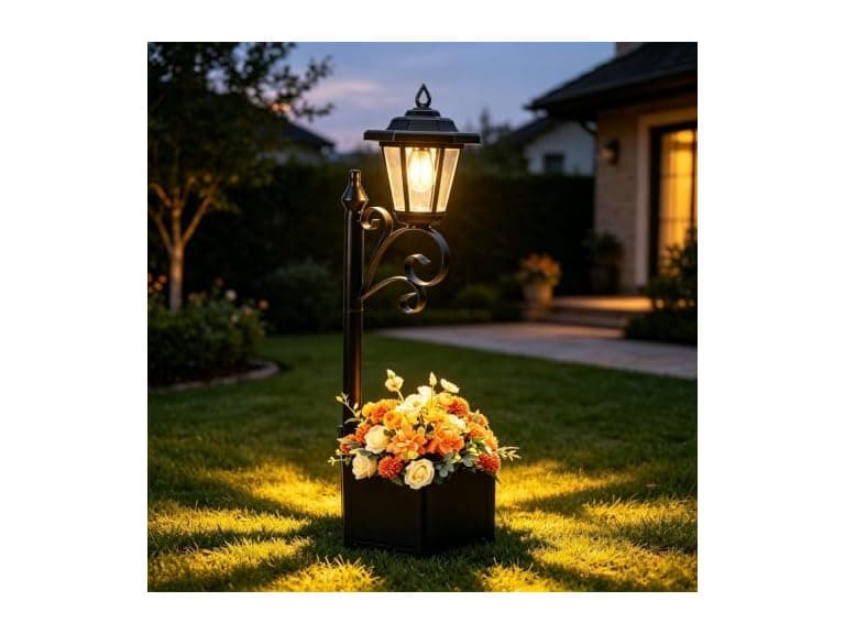 DJGIFI 2-in-1 Solar Planter Lamp 75cm