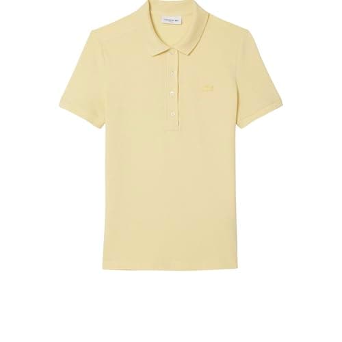 Lacoste Women's L.12.D Slim Fit Stretch Mini Piqué Polo Shirt, Soleil Chine, 46