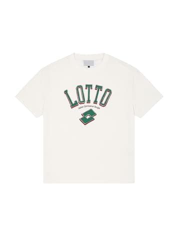 Lotto Legends Live Here Short Sleeve Men’s T-Shirt – Tailored Fit, Breathable Comfort, Lightweight Design, and Game-Ready Style, Cream - Small