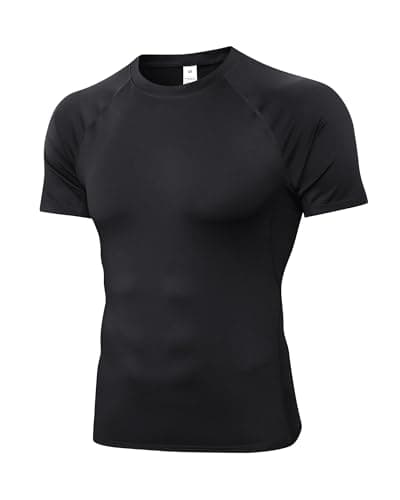 LEICHR Men's Compression Shirts Short Sleeve Athletic Workout T-Shirt for Running Gym Training Quick Dry Base Layer Top