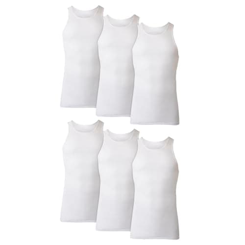 Hanes Men Hanes Men's Cotton Tank Undershirts Pack, Moisture-Wicking Ribbed Tanks, lightweight Cotton Tank Undershirts
