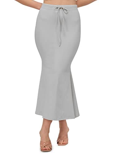 Mehrang Saree Shapewear Petticoat For Women, Cotton Blended,Petticoat,Skirts For Women,Shape Wear Dress For Saree XX-Large Grey