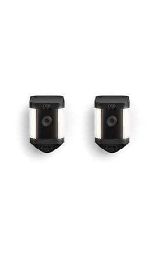 Ring Spotlight Cam Plus, Battery, Home or business security with HD video, Two-Way Talk, Color Night Vision, and Security Siren, 2-pack, Black