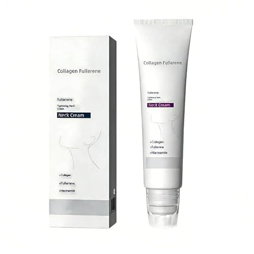 MQN Collagen Fullerene Neck Cream, Tighten And Lift Firming Neck Cream For Skin, Collagen Neck Cream with Five Rollers