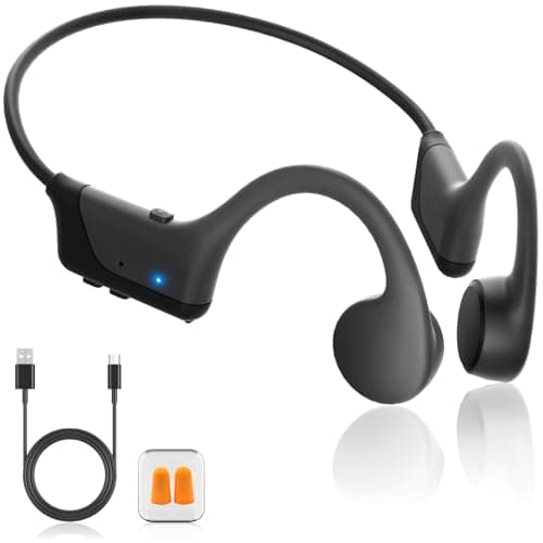 Gelecek Bone Conduction Headphones,Open-Ear,Bluetooth 5.4,IPX5 Waterproof,10-Hour Battery Life,Lightweight Wireless Sports Earphones,Sweatproof Headset for Running,Cycling,Hiking,Gym Fitness