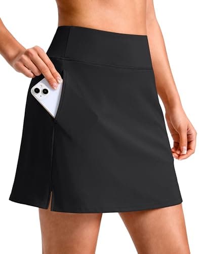 SANTINY 14"/16" Skorts with 3 Pockets (Black_L16 M)