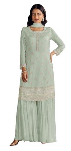 STELLACOUTURE indian ready to wear salwar kameez embroidered pakistani suit eid festival wedding party for women 2929-O (Light Green, 52)