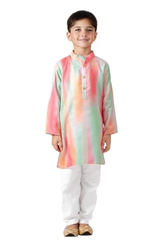 Chandrakala Kids Kurta Set for Boys Indian Ethnic Wear,1-2T Pink Blue (KK119PIN3)