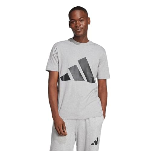 Adidas Men's Essentials Big Logo T-Shirt, Medium Grey Heather/Black, 3X-Large