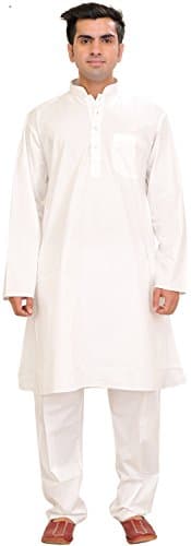 Exotic India Pure White Kurta Pajama Size 46