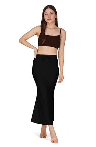 Sunehla Deal Saree Shapewear Petticoat for Women – Mermaid Shaper Skirt (Black, Medium)
