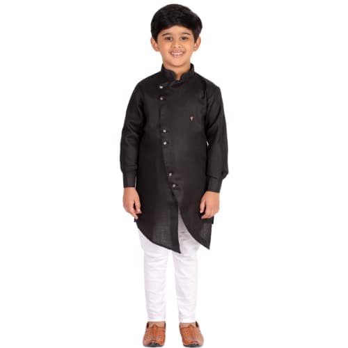 Pro-Ethic Style Developer Boy's Indian Kurta Set for Boys | Kids Ethnic Wear | Traditional Party Wear Dress | Pack of 1set (Black, 10-11 Years)