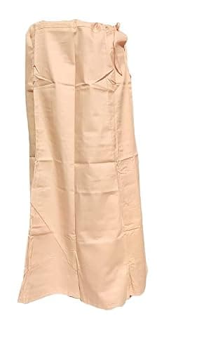 Rajasthankrafts Saree Petticoat Cotton, Fine Stitched, Adjustable Waist (Apricot 3 (62)