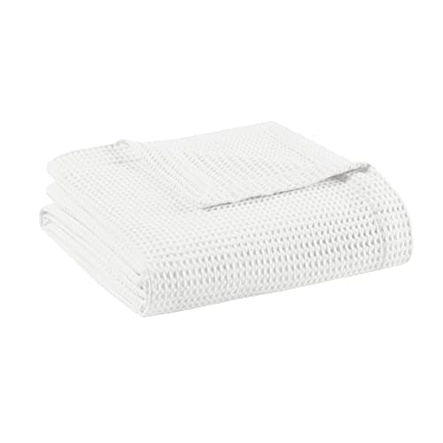 Madison Park 100% Cotton Blank...a, King(108 in x 90 in), White