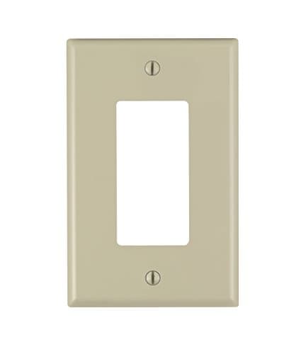 Leviton 1-Gang 1-Decora Midway Nylon Wallplate 10 Pack, PJ26-IM, Ivory