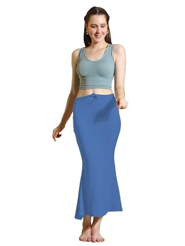 Jaanvi fashion Women's Cotton Blend Saree Shapewear Petticoat for Women, Cotton Blended,Petticoat,Skirts for Women,Shape Wear Dress for Saree Shaper (fish-shapewear-sapphire-blue-m)