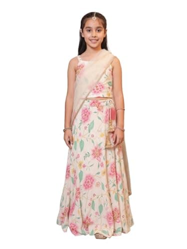 AJ DEZINES Kids Cotton Blend Printed Lehenga Choli for Girls|Indian Party & Festival Outfit|Girls Traditional Wear| Multi-26