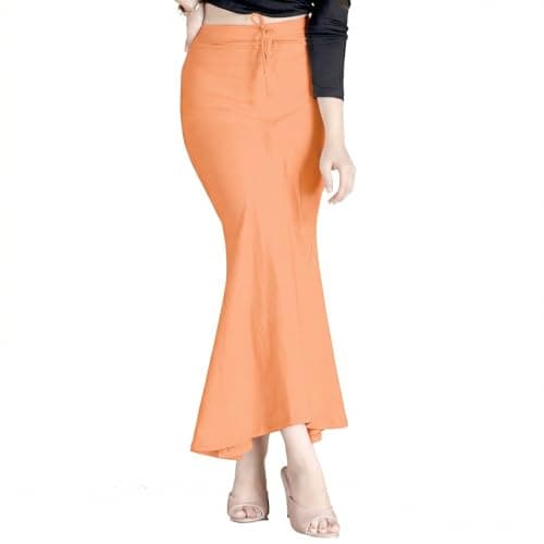 Chandrakala Saree Shapewear for Women Seamless Stretchable Mermaid Sari Shaper Petticoat Girls,Large, Peach (S117PEA4)