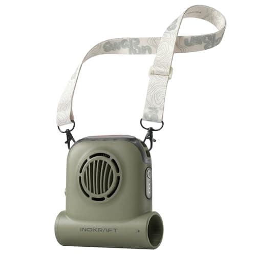 InoKraft Hands Free Trail Fan, Portable Fan, 49ft/s Turbo Waist Fan Clip On Design, Portable Cooling Fan for Hiking, Camping & Outdoor Work, Moss Green, Battery Excluded