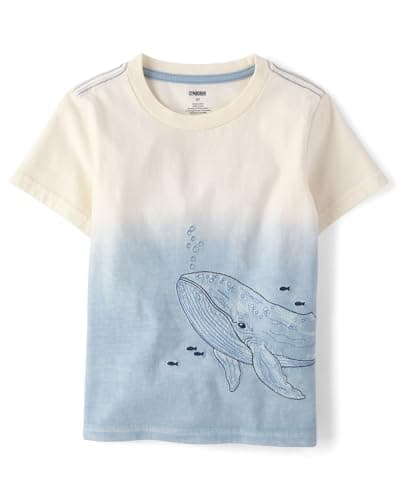 Gymboree,Boys,and Toddler Embroidered Graphic T-Shirt,Dip Dye Whale,5 Years