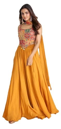 Shriva Fashion Indian Pakistani Women's Ready to wear ethnic Salwar Kameez Suit for Eid Party Wedding Festivals (2952) (Orange, 42)