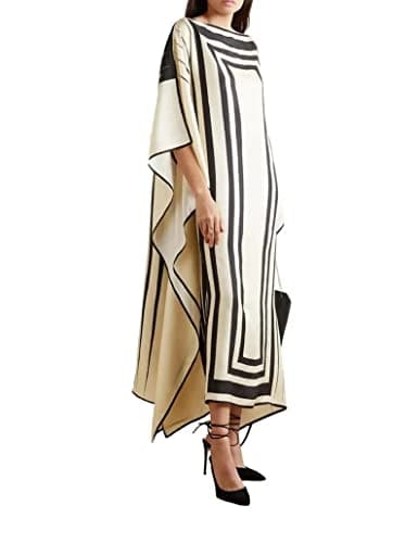 Modest Wear Women Satin Silk Printed Kaftan, Kurta, Beach Wear, Luxury Silk Caftan Top, Regular Kaftan Fancy Dress for Women 5583 Yellow