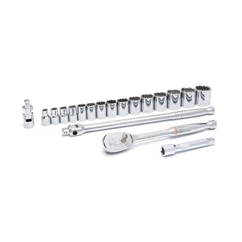$50.24** | GEARWRENCH 19 Pc. 1/2" Drive 12 Pt. Standard Mechanics Tool Set, SAE - 80792 at Amazon